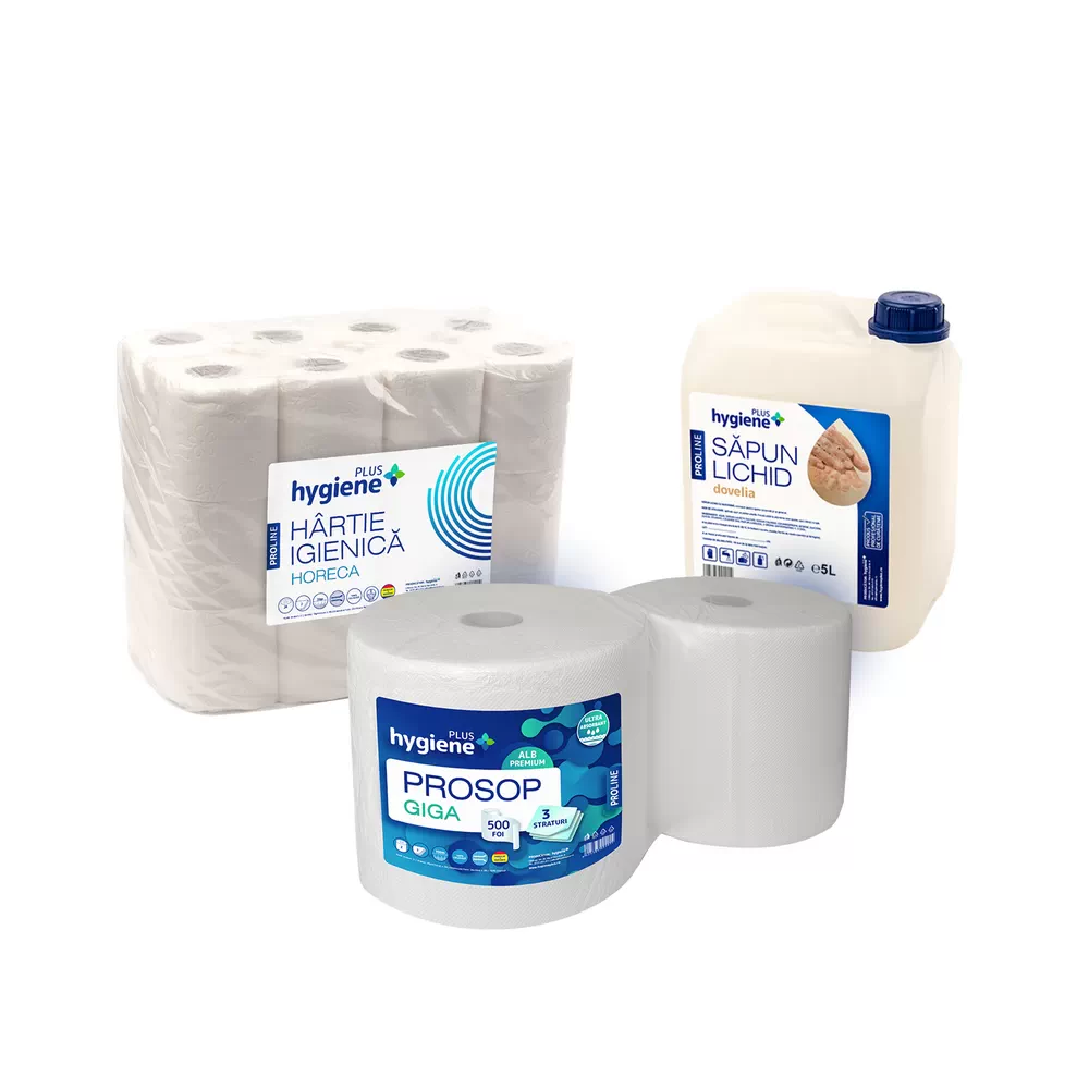 Pachetul "Consumabile baie HoReCa" Hygiene Plus